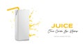 Juice Box Package with Straw Mockup on Isolated Background Royalty Free Stock Photo