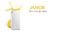 Juice Box Package with Straw Mockup on Isolated Background Royalty Free Stock Photo