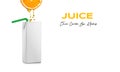 Juice Box Package with Straw Mockup on Isolated Background Royalty Free Stock Photo