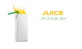 Juice Box Package with Straw Mockup on Isolated Background Royalty Free Stock Photo