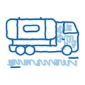 juice concentrate delivering truck doodle icon hand drawn illustration