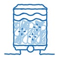 juice concentrate tank doodle icon hand drawn illustration