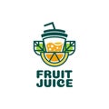 Juice cup drink orange lemon fruit smoothie cocktail logo concept design Royalty Free Stock Photo