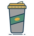 Juice Cup Line Vector Isolated Icon customized and editable
