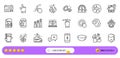 Juice, Documentation and Flight mode line icons for web app. Pictogram icon. Line icons. Vector Royalty Free Stock Photo