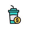 Juice dollar pay Royalty Free Stock Photo