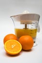 Juice extractor with juice Royalty Free Stock Photo