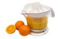 Juice extractor and ripe oranges Royalty Free Stock Photo
