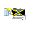 With juice flag jamaica character shaped on mascot