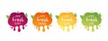 Juice fresh fruit label icon for your needs. Berry, orange, lemon, lime, healthy juice sticker design Royalty Free Stock Photo