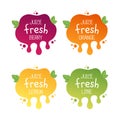 Juice fresh fruit label icon for your needs. Berry, orange, lemon, lime, healthy juice sticker design Royalty Free Stock Photo