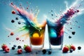 juice in a glass with colorful berries Royalty Free Stock Photo