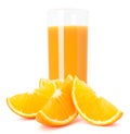 Juice glass and orange fruit Royalty Free Stock Photo