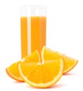 Juice glass and orange fruit Royalty Free Stock Photo