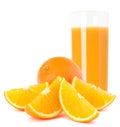 Juice glass and orange fruit Royalty Free Stock Photo