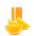 Juice glass and orange fruit Royalty Free Stock Photo