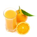 Juice glass and orange fruit Royalty Free Stock Photo