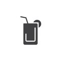 Juice glass with straw vector icon Royalty Free Stock Photo
