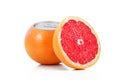 Juice of grapefruit in tin Royalty Free Stock Photo