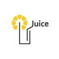 Juice icon with abstract glass