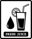 Juice icon with drop and glass