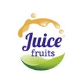 Juice friuts logo design concept. Fruit and juice icon theme. Unique symbol of organic and healthy food