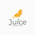 Juice logo with orange slice on white background