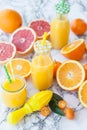 Juice made from fresh citrus fruits Royalty Free Stock Photo