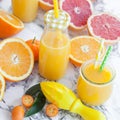 Juice made from fresh citrus fruits Royalty Free Stock Photo