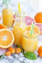 Juice made from fresh citrus fruits Royalty Free Stock Photo