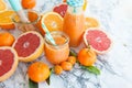 Juice made from fresh citrus fruits Royalty Free Stock Photo