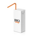 Juice or milk box with drinking straw