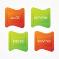 Juice, Natural, Smoothie, Fresh icon. Green, orange gradient vector sign isolated. Illustration symbol for food, drink, product,