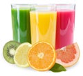 Juice smoothie fruit fruits smoothies isolated on white Royalty Free Stock Photo