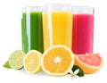 Juice smoothie fruit fruits smoothies orange in glass isolated o Royalty Free Stock Photo