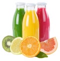 Juice smoothie fruit smoothies in bottle fruits square isolated Royalty Free Stock Photo