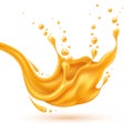 Vector realistic orange pineapple juice splash