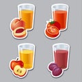 Juice stickers Royalty Free Stock Photo