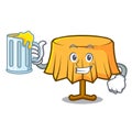 With juice table cloth mascot cartoon Royalty Free Stock Photo