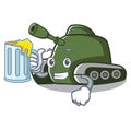 With juice tank mascot cartoon style Royalty Free Stock Photo