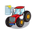 With juice tractor mascot cartoon style