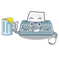 With juice typewriter in the a cartoon shape Royalty Free Stock Photo