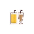 Juice vector line flat icon Royalty Free Stock Photo