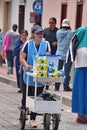 Juice vendor on Day of the Dead