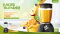 Juicer blender ads Royalty Free Stock Photo