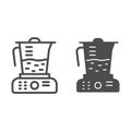 Juicer line and solid icon, Kitchen appliances concept, Blender sign on white background, squeezer icon in outline style