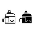 Juicer machine line and glyph icon. Squeezer vector illustration isolated on white. Utensil outline style design