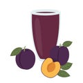 A glass of plum juice. Healthy food. Royalty Free Stock Photo