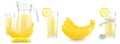 Juices and fruits banana