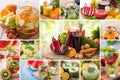 Juices and infused waters from various tropical fruit